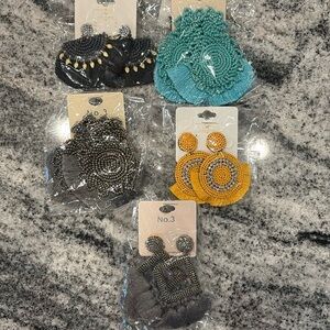 Boho Earrings Lot of 5 pair